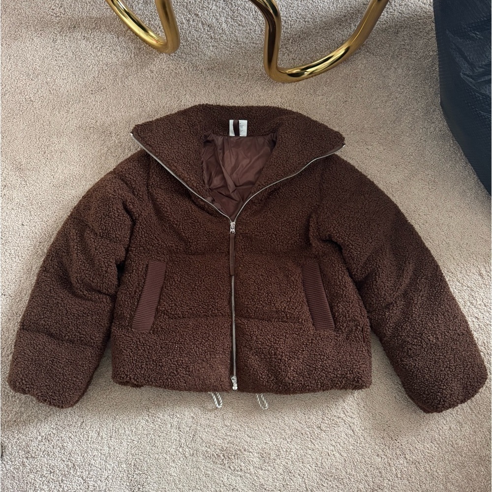 Varley- Chocolate Brown Wilkins Sherpa Puffer Jacket - Picture 4 of 10